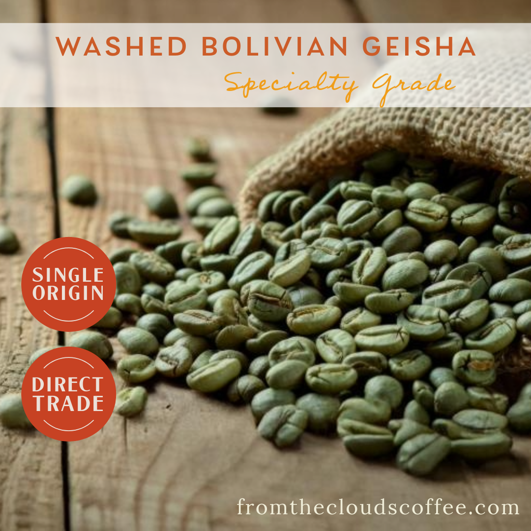 GREEN COFFEE BEANS - Organic Bolivian Washed Gesha - 5 LBS