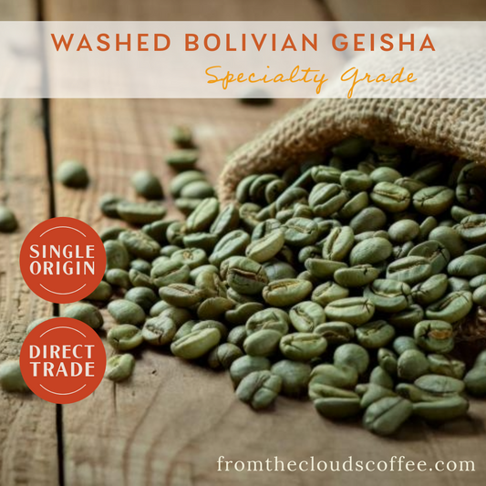 GREEN COFFEE BEANS - Organic Bolivian Washed Gesha - 5 LBS